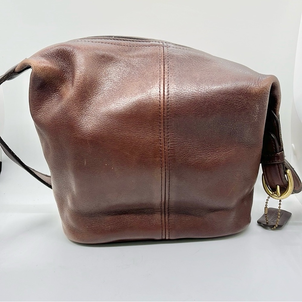 Vintage Coach 4148 Brown Leather Bucket Shoulder Bag Purse - Picture 4 of 12